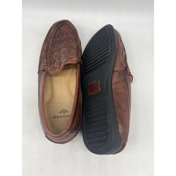 Dockers Brown Men’s Woven Leather Padded Loafers Size 10 - Picture 6 of 9